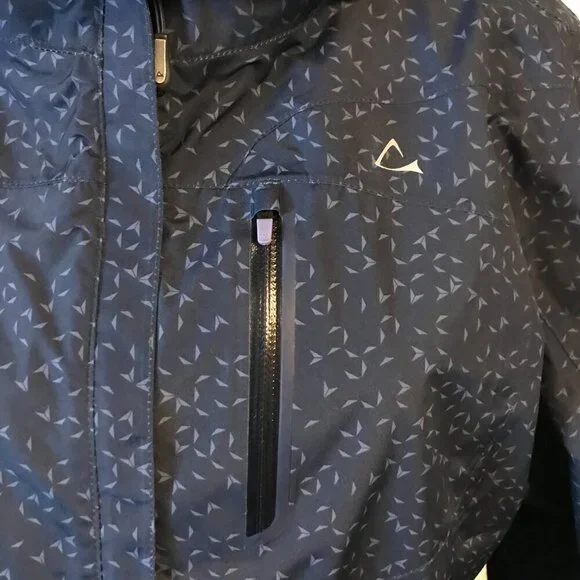 Paradox lightweight rain jacket with hood. Navy with allover pattern.  Size XL - Picture 4 of 11